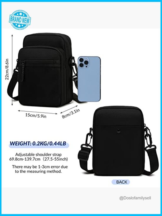 Waterproof Men Women Sling Bag Chest Cross Body Travel Sport  Water Resistant Crossbody Sling Bag Adjustable Strap Travel Sports Casual